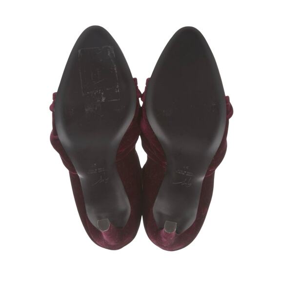 Giuseppe Zanotti Soft Velvet Bow Sock Ankle Boots Size 37 US 7 - Picture 10 of 11